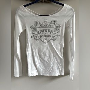 GUESS Boat Neck Long Sleeve Top